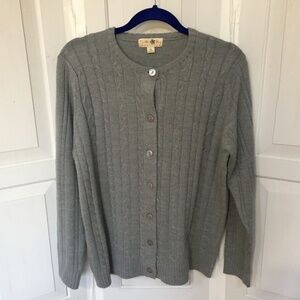 Turtle Bay Gray Cable Knit Cardigan Sweater